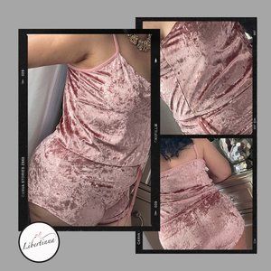 SZ L Softest Crushed Velvet Pajama Cami Sho…
